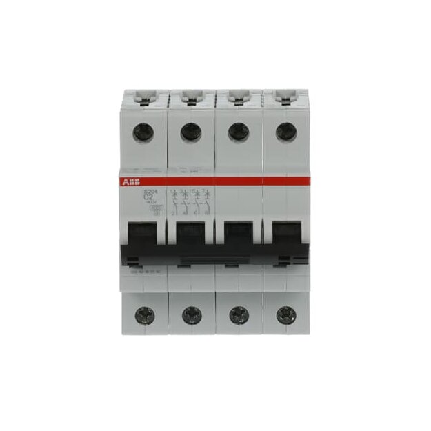 ABB 2CDS254001R0024 S204-C2 Sicherungsautomat C-Charakteristik  6 kA  2 A  4P