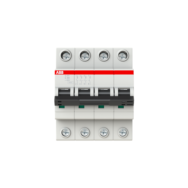 ABB 2CDS254001R0804 S204-C80 Sicherungsautomat C-Charakteristik  6kA  80A  4P