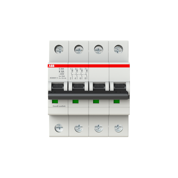 ABB 2CDS254001R0407 S204-K8 Sicherungsautomat K-Charakteristik  6 kA  8 A  4P