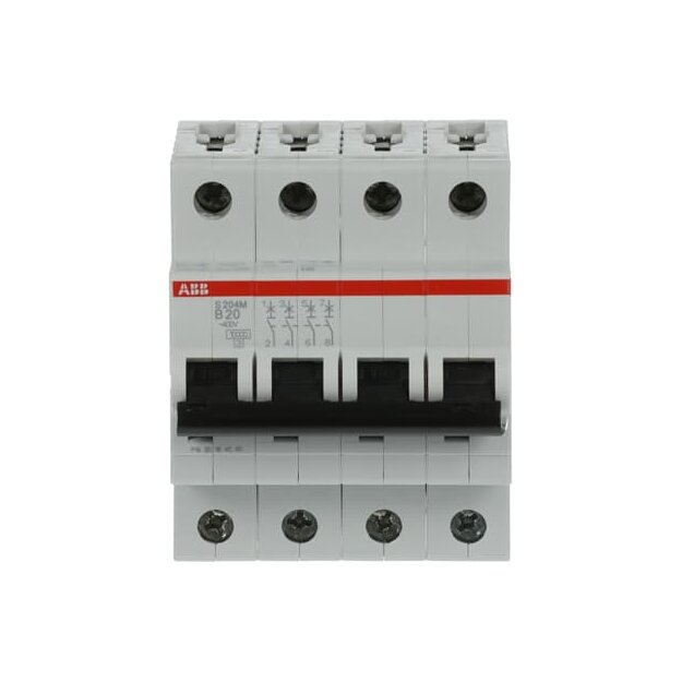 ABB 2CDS274001R0205 S204M-B20 Sicherungsautomat B-Charakteristik  10 kA  20 A  4P