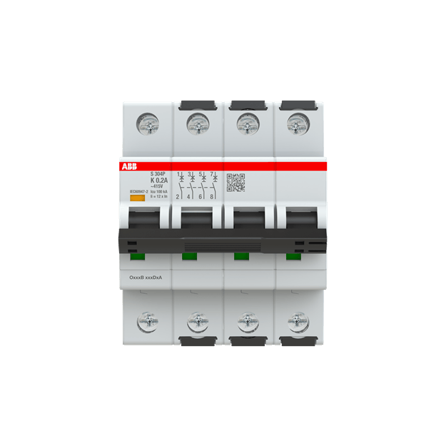 ABB 2CDS384001R0087 S304P-K0 2 Sicherungsautomat K-Charakteristik  25kA  0 2A  4P