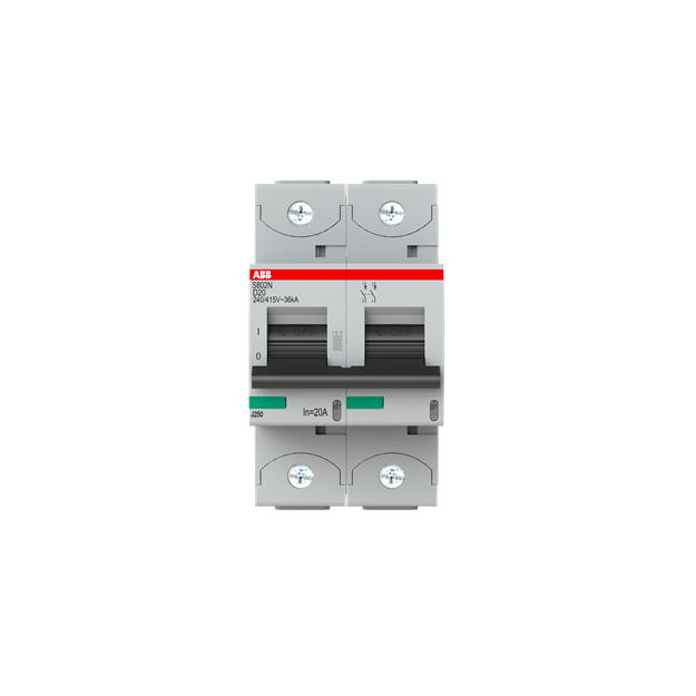ABB 2CCS892001R0201 S802N-D20 Hochleistungssicherungsautomat  20A D 400VAC=Icu 36kA 690VAC=Icu 4 5kA