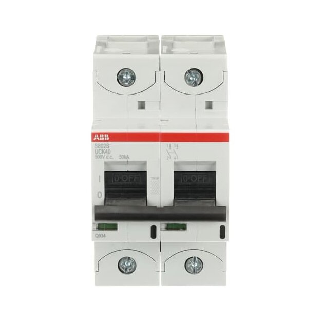 ABB 2CCS862001R1557 S802S-UCK40 Hochleistungssicherungsautomat  40A K 500VDC=Icu 50kA 2P