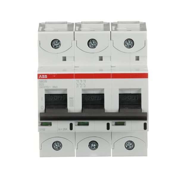 ABB 2CCS893001R0205 S803N-B20 Hochleistungssicherungsautomat  20A B 400VAC=Icu 36kA 690VAC=Icu 4 5kA