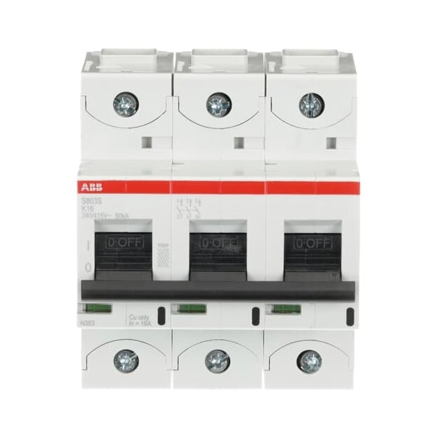 ABB 2CCS863001R0467 S803S-K16 Hochleistungssicherungsautomat  16A K 400VAC=Icu 50kA 690VAC=Icu6kA 3P