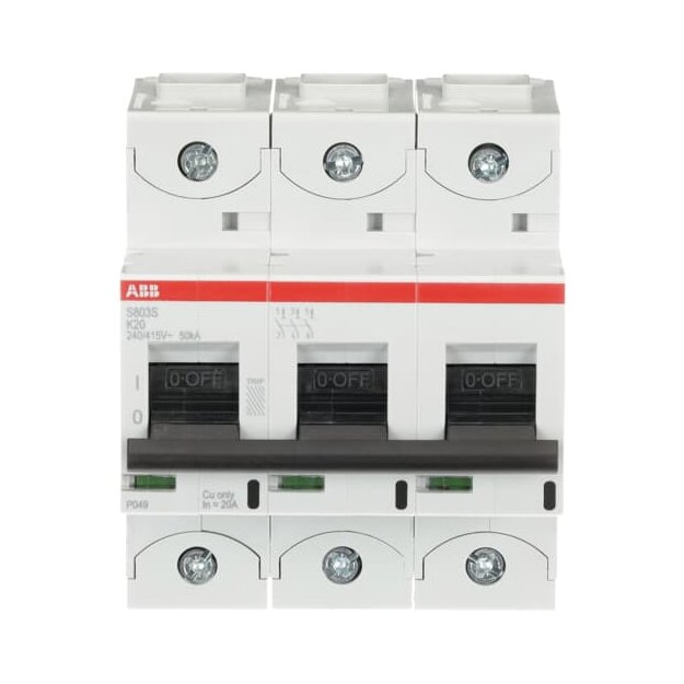 ABB 2CCS863001R0487 S803S-K20 Hochleistungssicherungsautomat  20A K 400VAC=Icu 50kA 690VAC=Icu6kA 3P