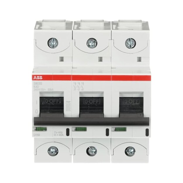 ABB 2CCS863001R0557 S803S-K40 Hochleistungssicherungsautomat  40A K 400VAC=Icu 50kA 690VAC=Icu6kA 3P