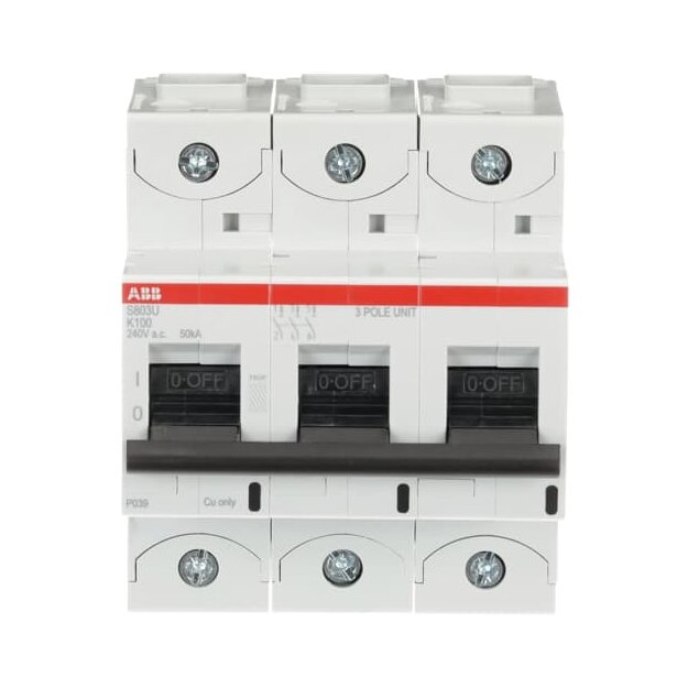 ABB 2CCS863017R0637 S803U-K100 Hochleistungssicherungsautomat  100A K 240VAC=Icu 50kA 3P  UL 489