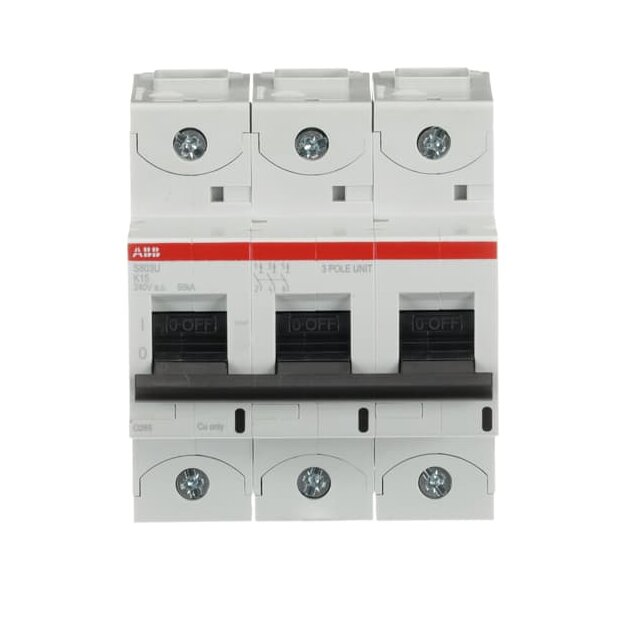 ABB 2CCS863017R0457 S803U-K15 Hochleistungssicherungsautomat  15A K 240VAC=Icu 50kA 3P  UL 489