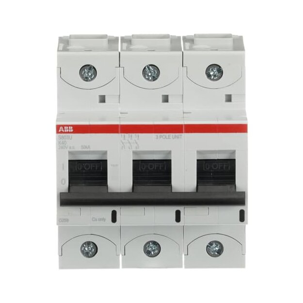 ABB 2CCS863017R0557 S803U-K40 Hochleistungssicherungsautomat  40A K 240VAC=Icu 50kA 3P  UL 489