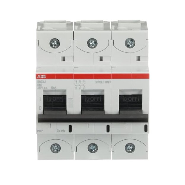 ABB 2CCS863017R0587 S803U-K60 Hochleistungssicherungsautomat  60A K 240VAC=Icu 50kA 3P  UL 489