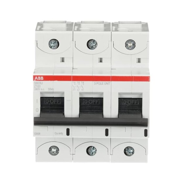 ABB 2CCS863017R0825 S803U-Z100 Hochleistungssicherungsautomat  100A Z 240VAC=Icu 50kA 3P  UL 489