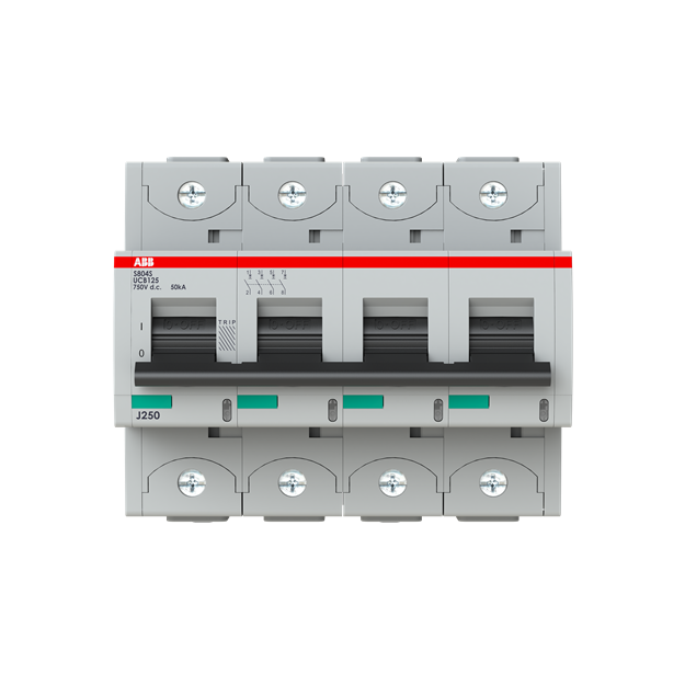 ABB 2CCG001902R0001 S804S-UCB125 Hochleistungssicherungsautomat 125A  B  750V DC=Icu 50 kA  4P