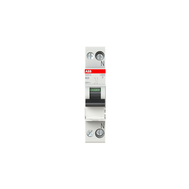 ABB 2CSS275101R0255 SN201M-B25 Sicherungsautomat B-Charakteristik  10 kA  25 A  1P+N Neutralleiter rechts
