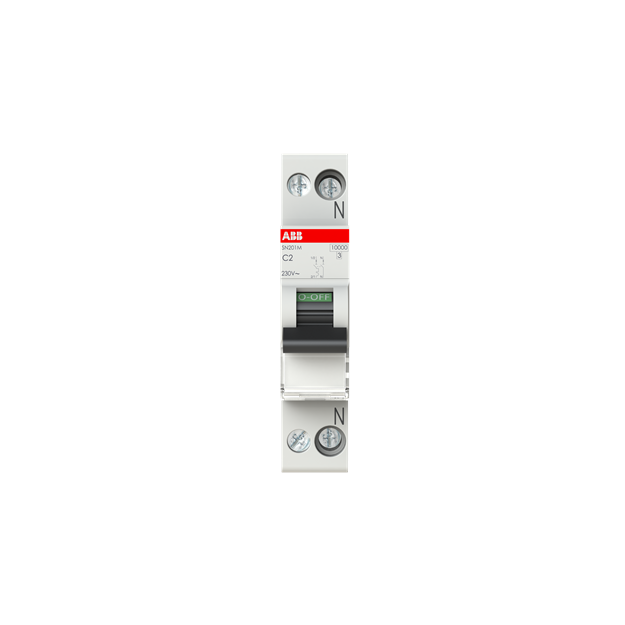 ABB 2CSS275101R0024 SN201M-C2 Sicherungsautomat C-Charakteristik  10 kA  2 A  1P+N Neutralleiter rechts