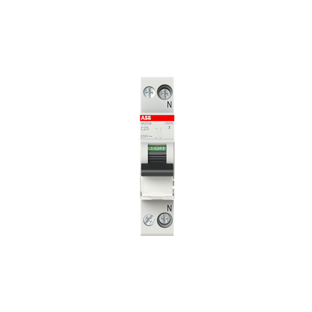 ABB 2CSS275101R0254 SN201M-C25 Sicherungsautomat C-Charakteristik  10 kA  25 A  1P+N Neutralleiter rechts