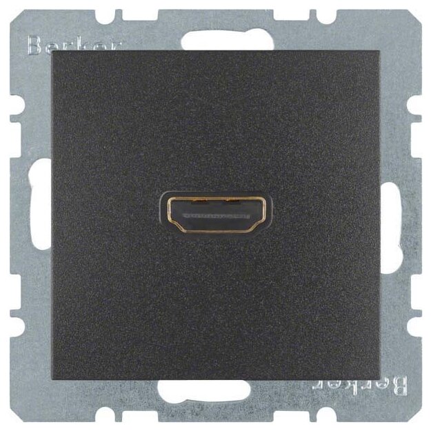 Berker 3315431606 High Definition Steckdose mit 90°-Steckanschluss S.1/B.3/B.7 Anthrazit matt