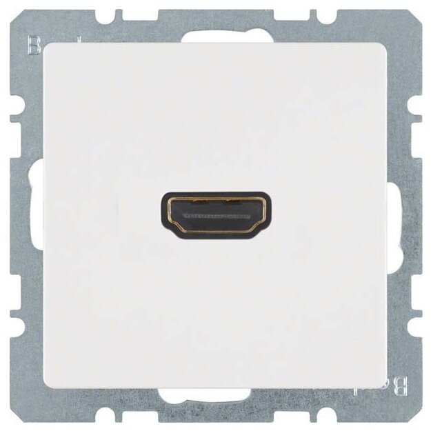 Berker 3315436089 High Definition Steckdose mit 90°-Steckanschluss Q.1/Q.3 Polarweiß samt