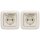 Busch-Jaeger Busch-Duro 2000 SI Set: 2x 20 EUK-212 Steckdose mit Klappdeckel + 2x 2511-212 Abdeckrahmen 1-fach Cremeweiß