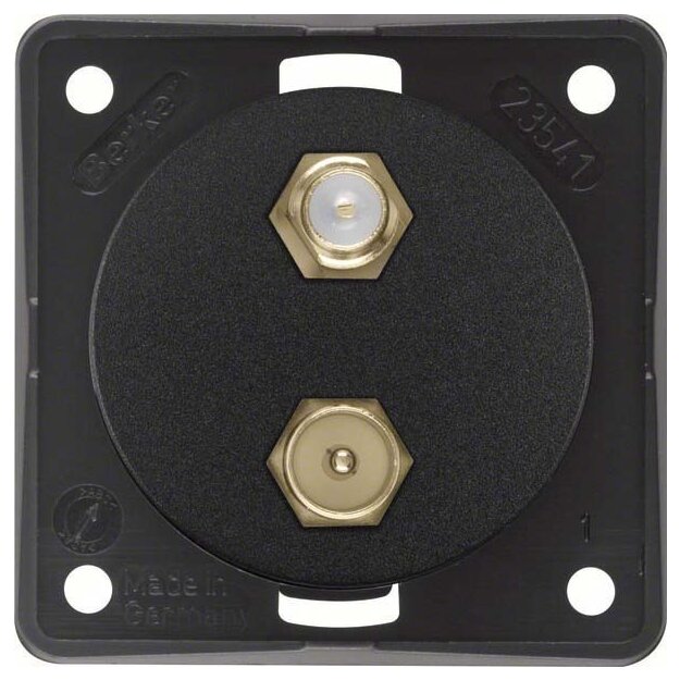 Berker 845632503 Antennen-Verbinderdose TV/SAT Integro Modul-Einsätze Schwarz matt