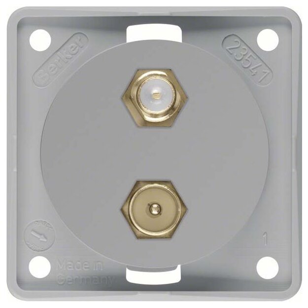 Berker 845632506 Antennen-Verbinderdose TV/SAT Integro Modul-Einsätze Grau matt