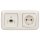 Busch-Jaeger Busch-Duro 2000 SI Set: 1x Rutenbeck Anschlussdose flex 136104030 mit Zentralscheibe + 1x 20 EUC-212 SCHUKO Steckdosen-Einsatz + 1x 2512-212 2-fach Rahmen Cremeweiß