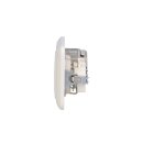 Busch-Jaeger Busch-Duro 2000 SI Set: 1x Rutenbeck Anschlussdose flex 136104030 mit Zentralscheibe + 2x 20 EUC-212 SCHUKO Steckdosen-Einsatz + 1x 2513-212 3-fach Rahmen Cremeweiß