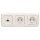 Busch-Jaeger Busch-Duro 2000 SI Set: 1x Rutenbeck Anschlussdose flex 136104030 mit Zentralscheibe + 2x 20 EUC-212 SCHUKO Steckdosen-Einsatz + 1x 2513-212 3-fach Rahmen Cremeweiß