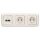 Busch-Jaeger Busch-Duro 2000 SI Set: 1x Rutenbeck Anschlussdose 136104070 UAE-Cat.6A iso-8/8 Up 0 mit Zentralscheibe 2-fach + 2x 20 EUC-212 Steckdose + 1x 2513-212 3-fach Rahmen Cremeweiß