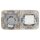 Busch-Jaeger Busch-Duro 2000 SI Set: 1x Rutenbeck Anschlussdose flex 136104030 mit Zentralscheibe + 1x Anschlußdose TAE 3x6 NFN Up0 mit Zentralscheibe + 2512-212 2-fach Rahmen Cremeweiß