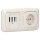 Busch-Jaeger Busch-Duro 2000 SI Set: 1x Rutenbeck Anschlußdose TAE 3x6 NFN Up0 rw mit Zentralscheibe + 1x  20 EUC-212 Steckdose + 2512-212 2-fach Rahmen Cremeweiß