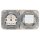 Busch-Jaeger Busch-Duro 2000 SI Set: 1x Rutenbeck Anschlußdose TAE 3x6 NFN Up0 rw mit Zentralscheibe + 1x  20 EUC-212 Steckdose + 2512-212 2-fach Rahmen Cremeweiß