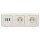 Busch-Jaeger Busch-Duro 2000 SI Set: 1x Rutenbeck Anschlußdose TAE 3x6 NFN Up0 rw mit Zentralscheibe + 2x  20 EUC-212 Steckdose + 2513-212 3-fach Rahmen Cremeweiß
