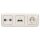 Busch-Jaeger Busch-Duro 2000 SI Set: UP 2-Loch SAT Dose Triax EDU 04 F mit Zentralscheibe + Rutenbeck Anschlussdose 13610407 mit Zentralscheibe + 20 EUC-212 Steckdose + 2513-212 3-fach Rahmen Cremeweiß