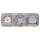 Busch-Jaeger Busch-Duro 2000 SI Set: UP 2-Loch SAT Dose Triax EDU 04 F mit Zentralscheibe + Rutenbeck Anschlussdose 13610407 mit Zentralscheibe + 20 EUC-212 Steckdose + 2513-212 3-fach Rahmen Cremeweiß
