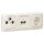 Busch-Jaeger Busch-Duro 2000 SI Set: UP 3-Loch Dose Triax EDA 302 F mit Zentralscheibe + Rutenbeck Anschlussdose 13610407 mit  Zentralscheibe + 20 EUC-212 Steckdose + 2513-212  3-fach Rahmen Cremeweiß