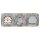 Busch-Jaeger Busch-Duro 2000 SI Set: UP 3-Loch Dose Triax EDA 302 F mit Zentralscheibe + Rutenbeck Anschlussdose 13610407 mit  Zentralscheibe + 20 EUC-212 Steckdose + 2513-212  3-fach Rahmen Cremeweiß