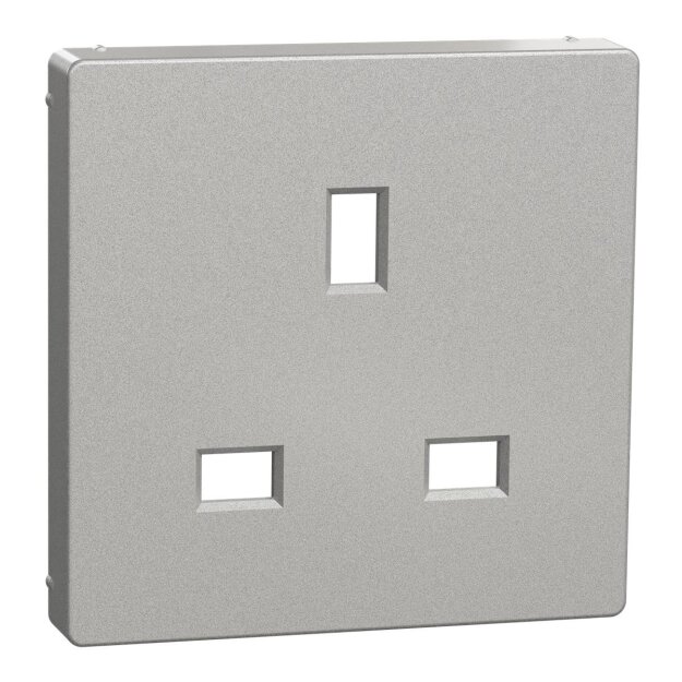 Merten MTN2120-0460 Zentralplatte für British-Standard Steckdosen-Einsatz aluminium System M
