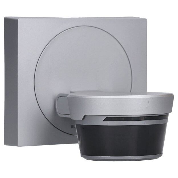 Busch-Wächter® Pro Set: Busch-Jaeger 6851/9-133 90° BT Bewegungsmelder mit Steuerung via Bluetooth App flexible Montage + 6851/DR-133 Designrahmen Alusilber