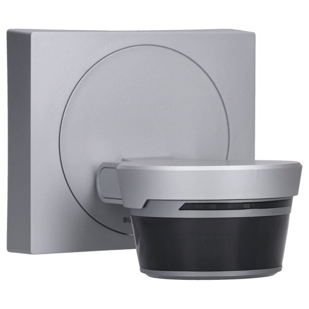 Busch-Wächter® Pro Set: Busch-Jaeger 6251/28-133-WL 280° Wireless Bewegungsmelder mit Steuerung via Bluetooth App flexible Montage Kabellos + 6851/DR-133 Designrahmen Alusilber