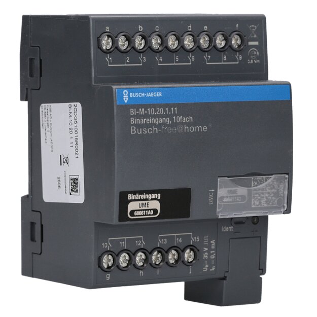 Busch-Jaeger BI-M-10.20.1.11 Binäreingang 10fach Kontaktabfrage manuelle Bedienung REG 2CDG510015R0021