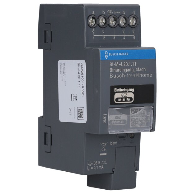 Busch-Jaeger BI-M-4.20.1.11 Binäreingang 4fach Kontaktabfrage manuelle Bedienung REG 2CDG510014R0021