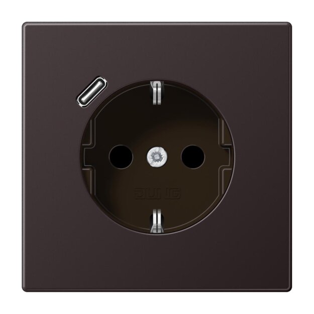 Exklusives Angebot: Jung AL1520-18CD SCHUKO-Steckdose mit USB-Ladegerät Safety+ Typ C Aluminium lackiert Dark - nur für kurze Zeit