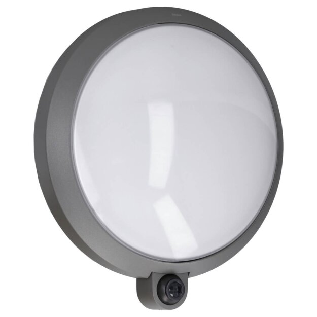 BEGA 24962A Wandleuchte mit PIR-Sensor für den Innen- & Außenbereich Silber · 3000 K · 4000 K