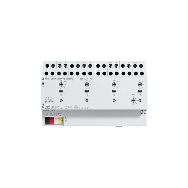 Gira 543100 Funk Dimmaktor 4-fach REG Gira eNet