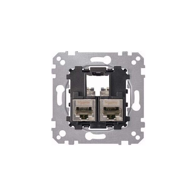 Merten MEG4576-0022 Tragplatte 2-fach mit Anschlußmodul Schneider Electric Actassi RJ45 Cat6A STP