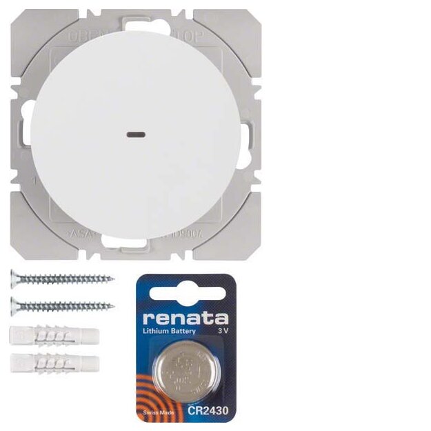 Berker 85655239 KNX-Funk Wandsender 1-fach flach Quicklink R.1/R.3 Polarweiß glänzend