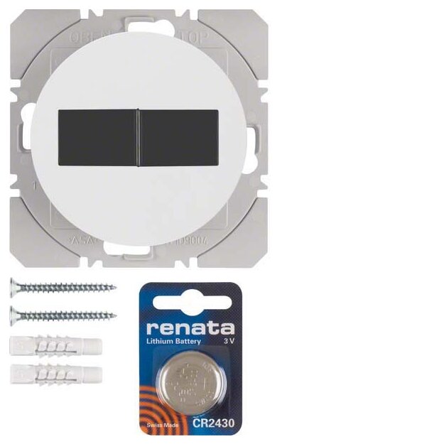 Berker 85656139 KNX-Funk Wandsender 2-fach flach Solar Quicklink R.1/R.3 Polarweiß glänzend