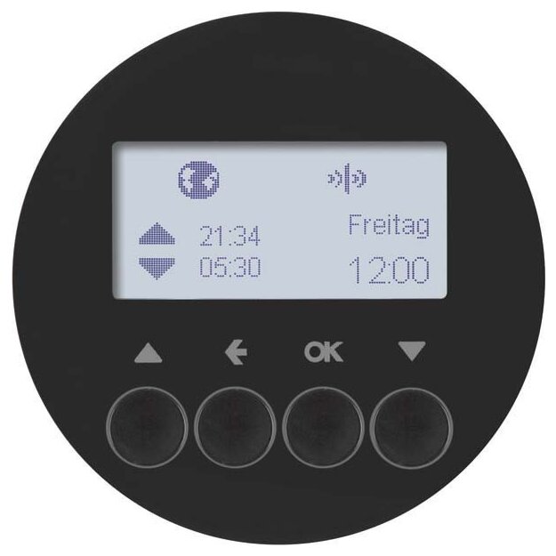 Berker 85745131 KNX-Funk Jalousie-Schaltuhr Quicklink R.1/R.3 Schwarz glänzend