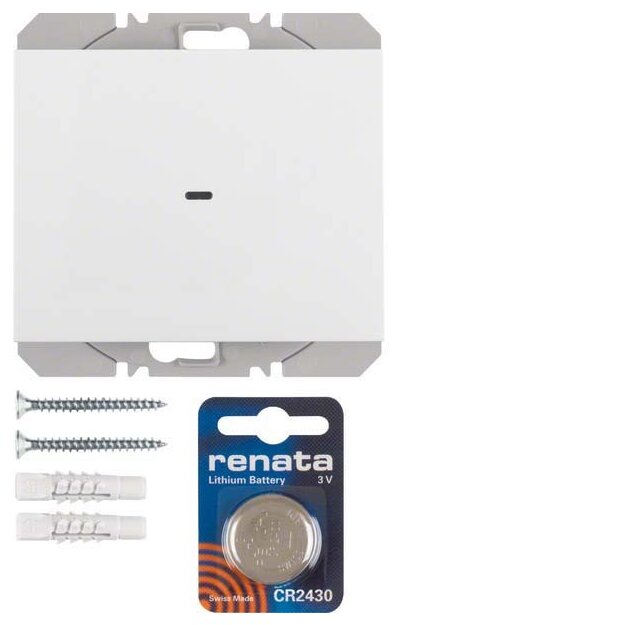 Berker 85655279 KNX-Funk Wandsender 1-fach flach Quicklink K.1 Polarweiß glänzend